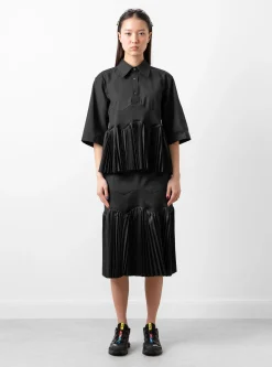 Taffeta Pleats Shirt Black<TOGA PULLA Best