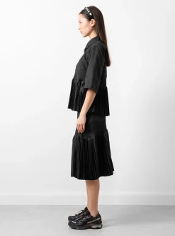 Taffeta Pleats Shirt Black<TOGA PULLA Best