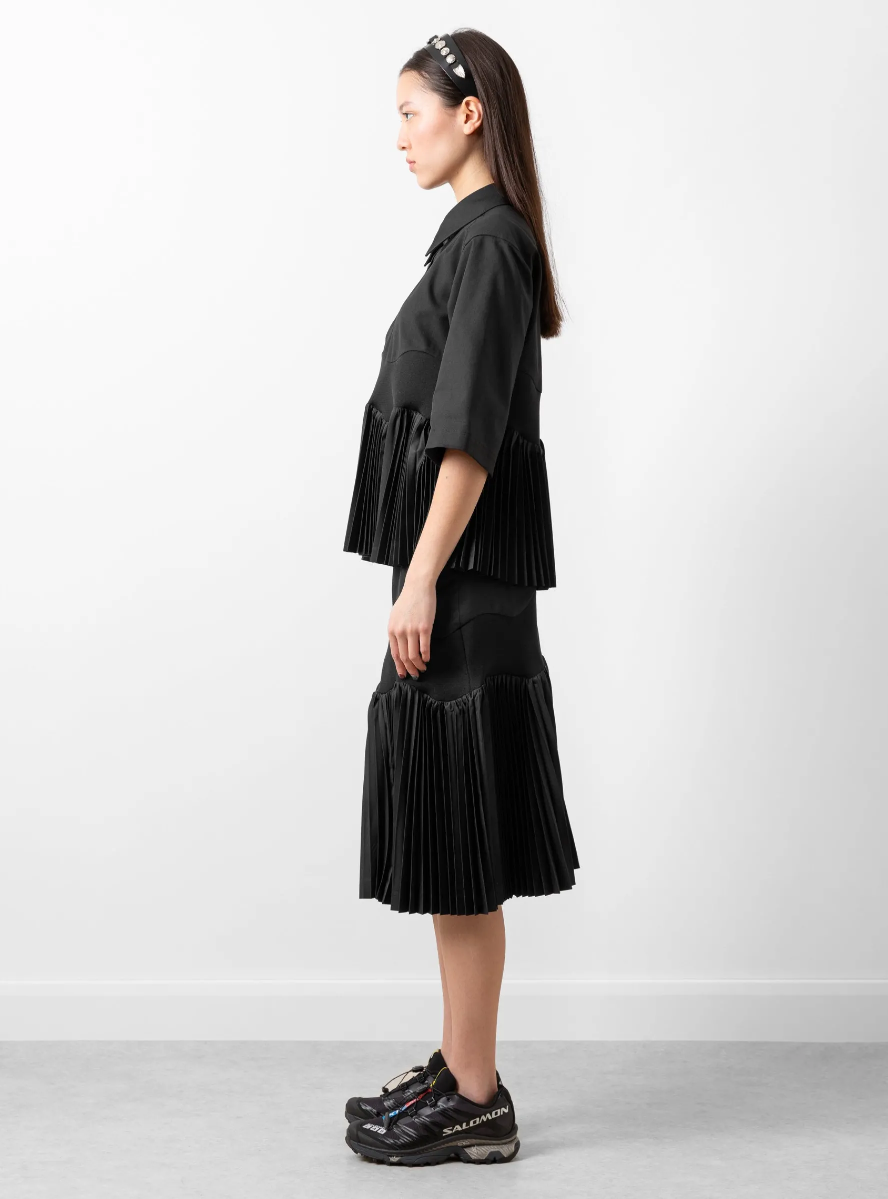 Taffeta Pleats Shirt Black<TOGA PULLA Best