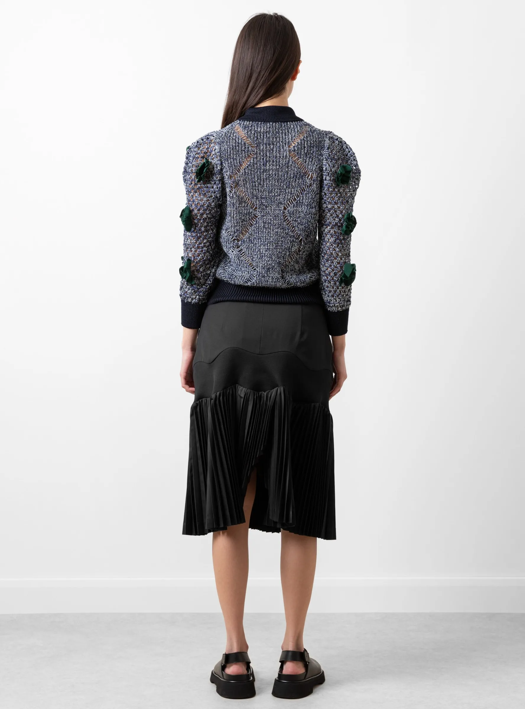 Taffeta Pleats Skirt Black<TOGA PULLA Hot