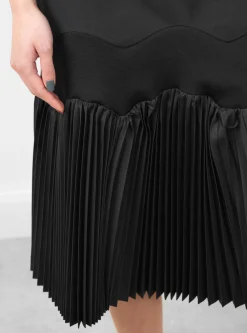 Taffeta Pleats Skirt Black<TOGA PULLA Hot