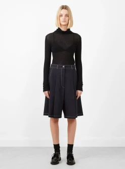 Tailoring Stitched Bermuda Navy<Cordera Clearance