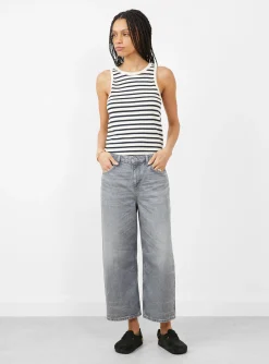 Taylor Cropped Jeans Worn Light Grey<Skall Studio Sale