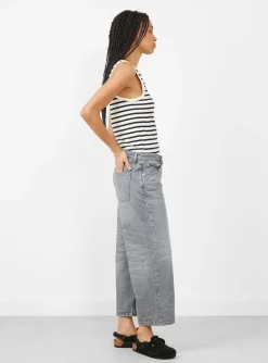 Taylor Cropped Jeans Worn Light Grey<Skall Studio Sale