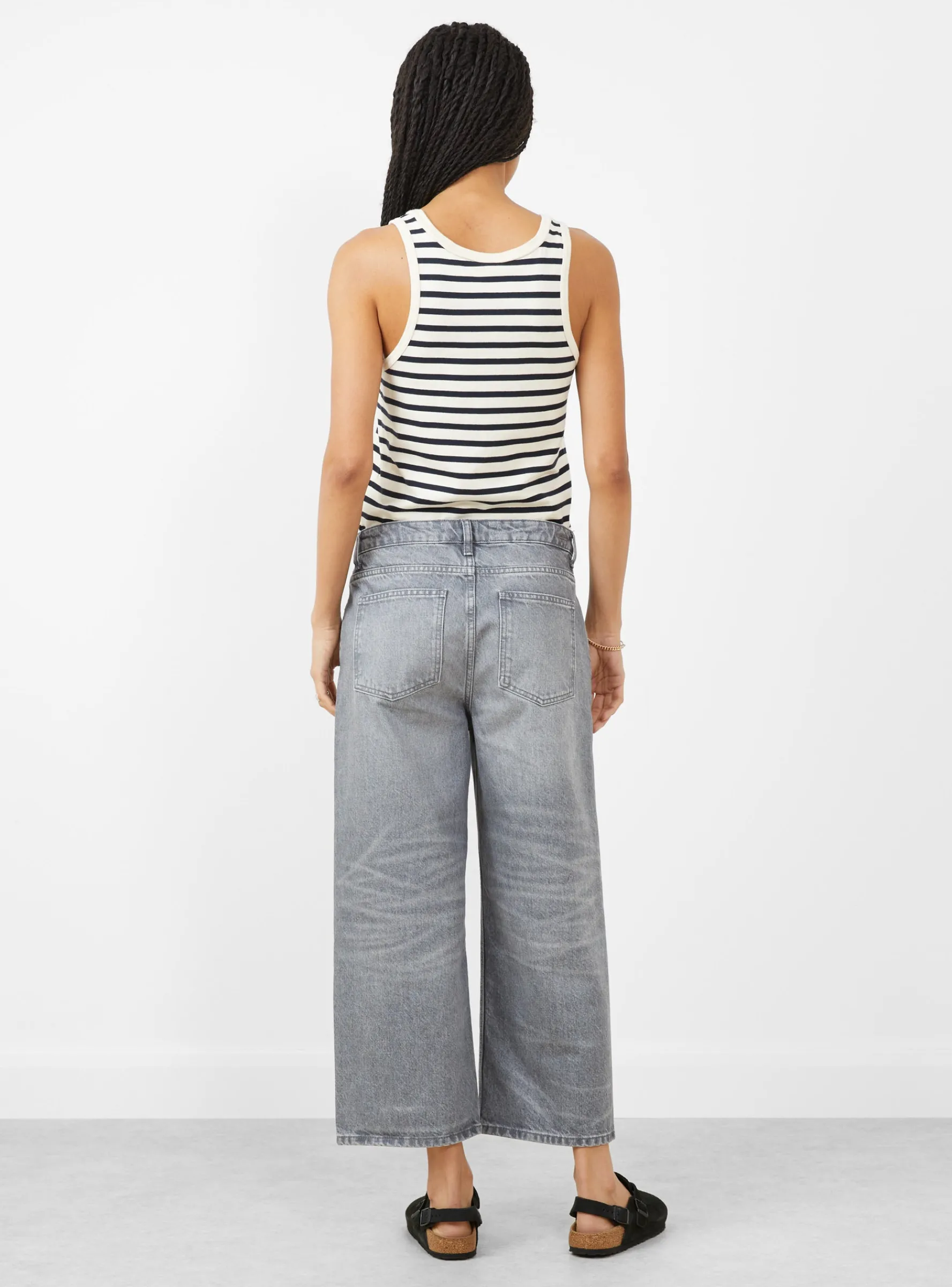 Taylor Cropped Jeans Worn Light Grey<Skall Studio Sale