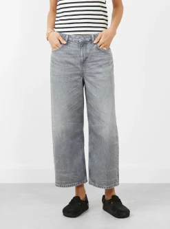 Taylor Cropped Jeans Worn Light Grey<Skall Studio Sale