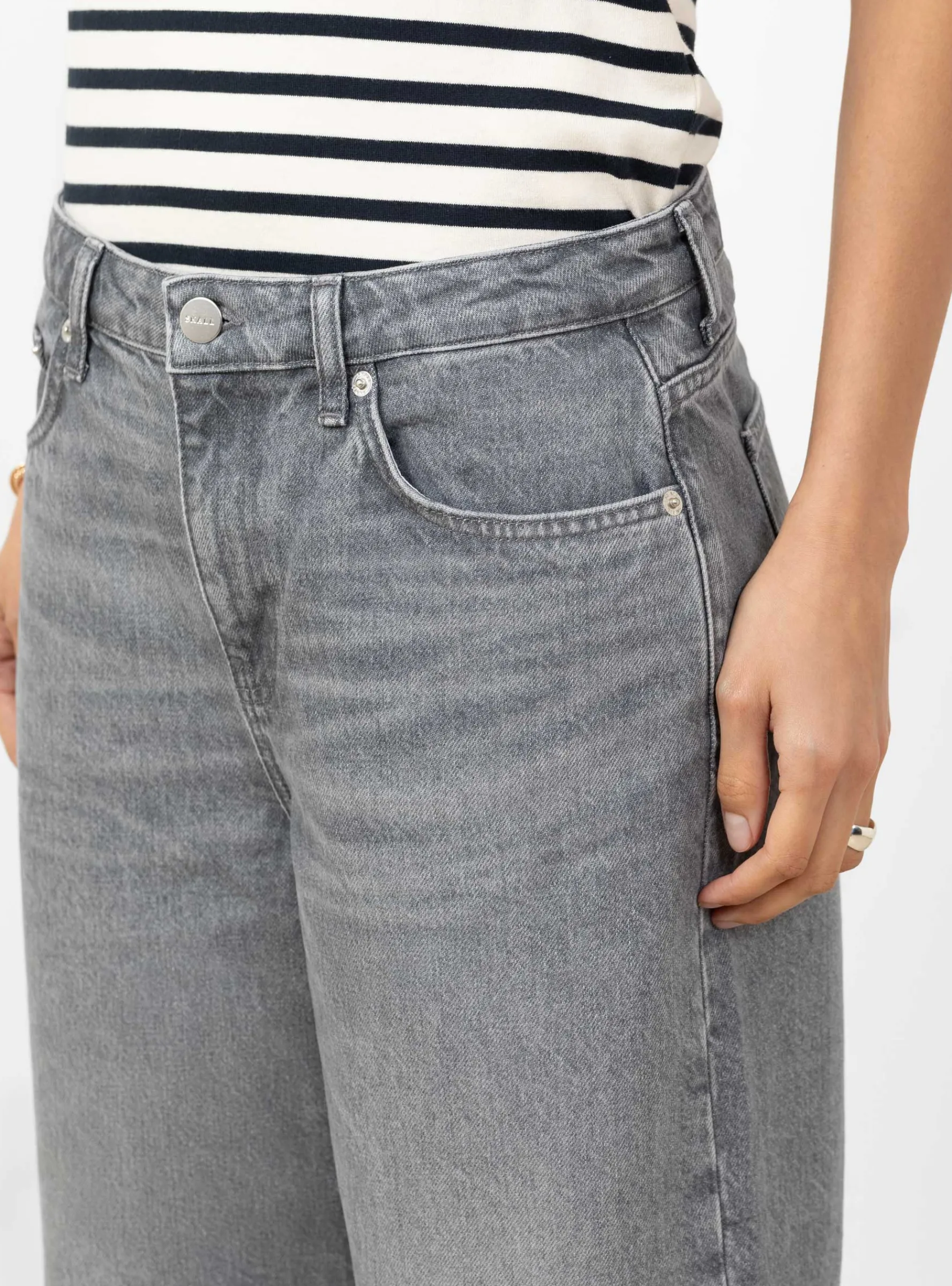 Taylor Cropped Jeans Worn Light Grey<Skall Studio Sale