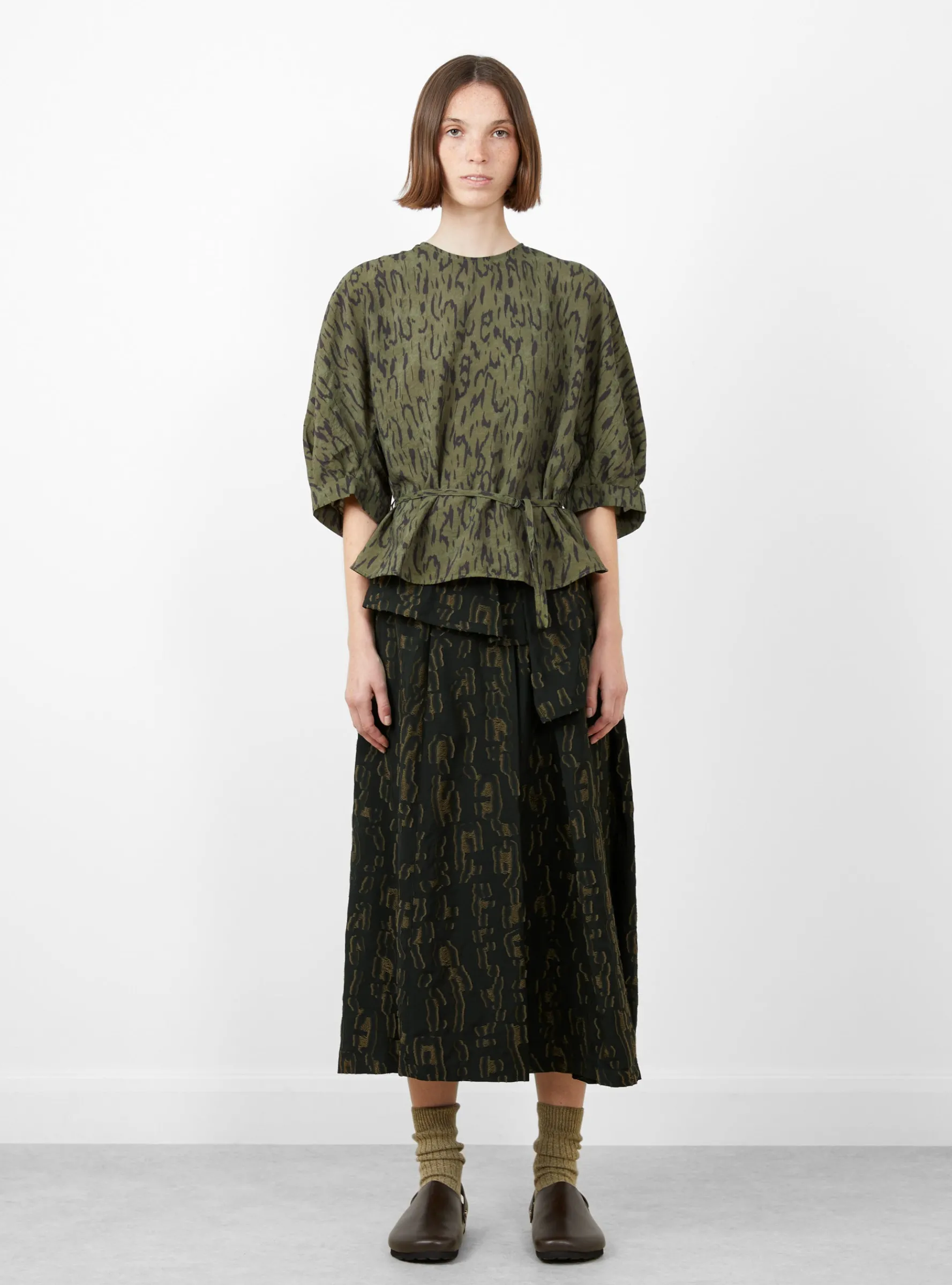 Tazara Top Feline Khaki Spice<Christian Wijnants Hot