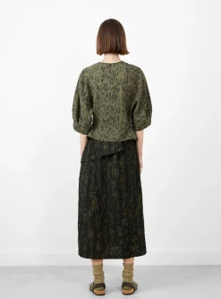 Tazara Top Feline Khaki Spice<Christian Wijnants Hot