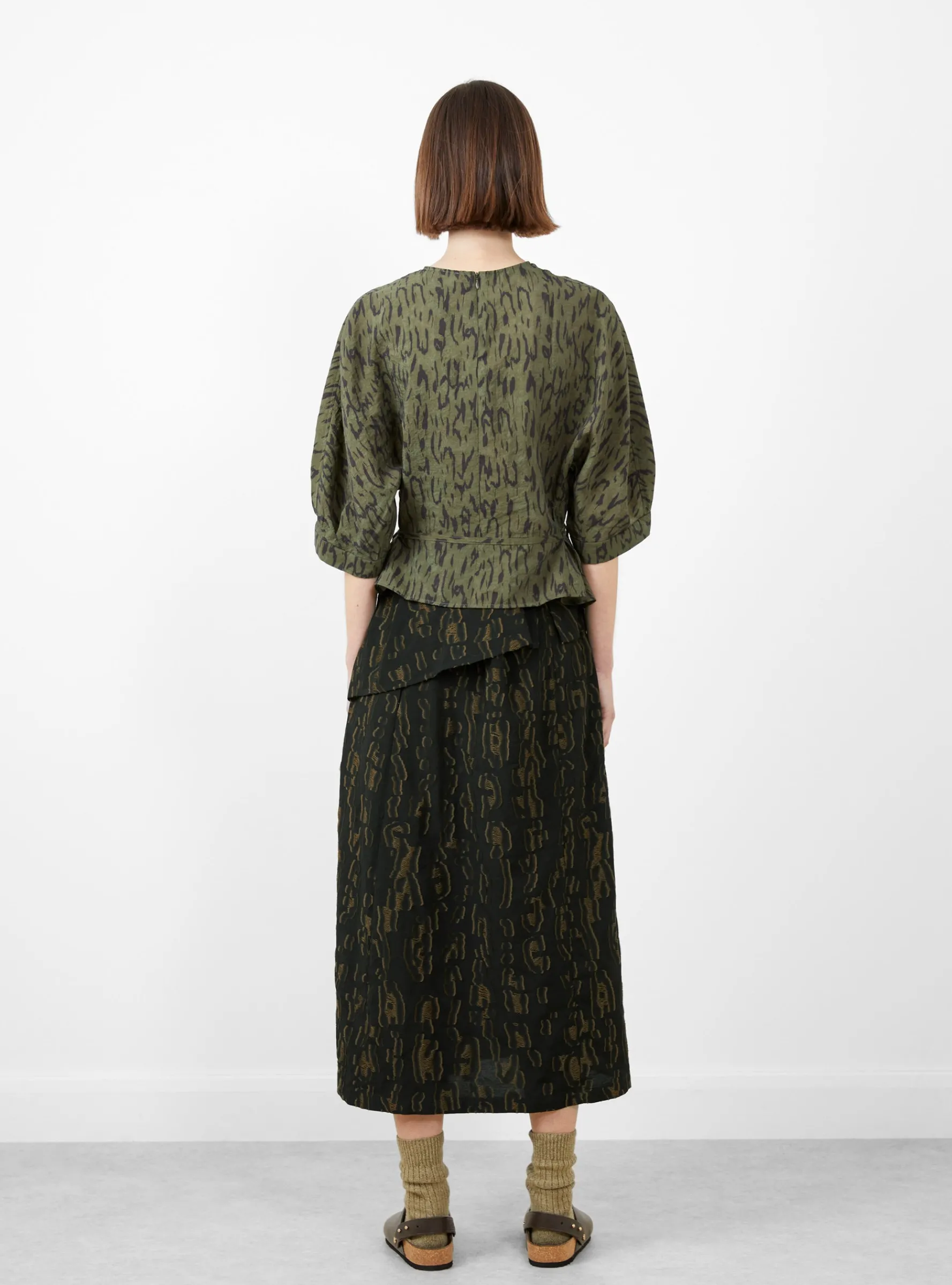 Tazara Top Feline Khaki Spice<Christian Wijnants Hot