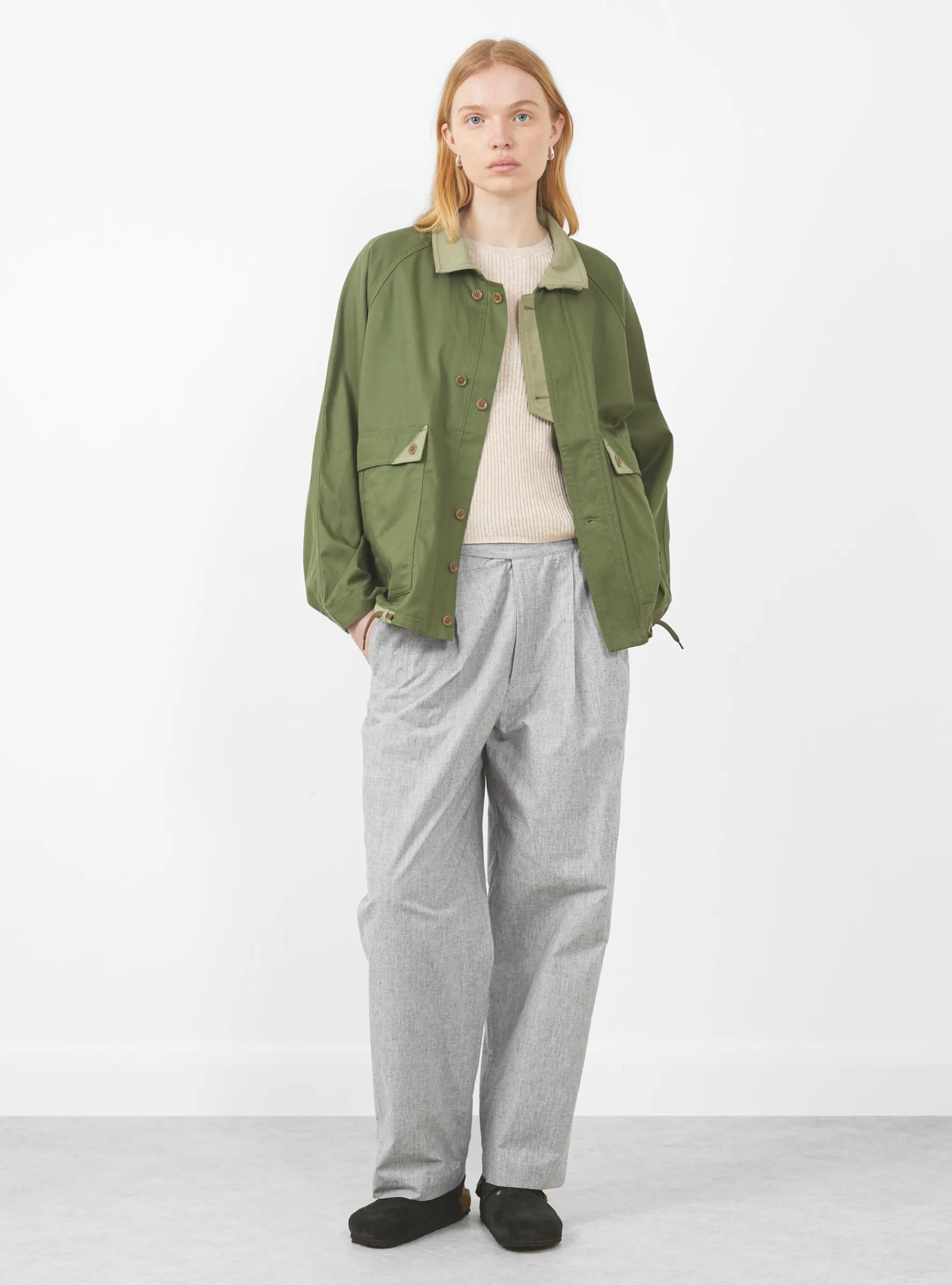 Tencel Cotton Chino Jacket Olive<nanamica Clearance