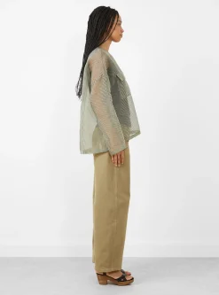 Tenoi Top Khaki Stripes<Christian Wijnants New