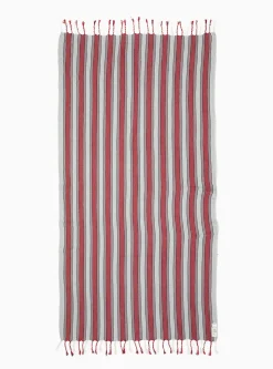 Terra Cotton & Linen Towel Red & Grey<Mizar & Alcor Best