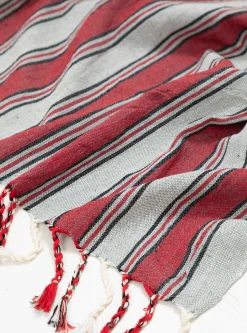 Terra Cotton & Linen Towel Red & Grey<Mizar & Alcor Best