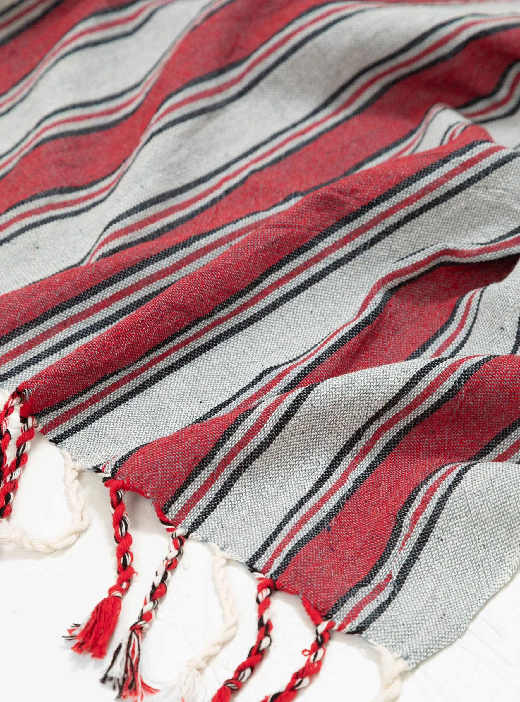Terra Cotton & Linen Towel Red & Grey<Mizar & Alcor Best