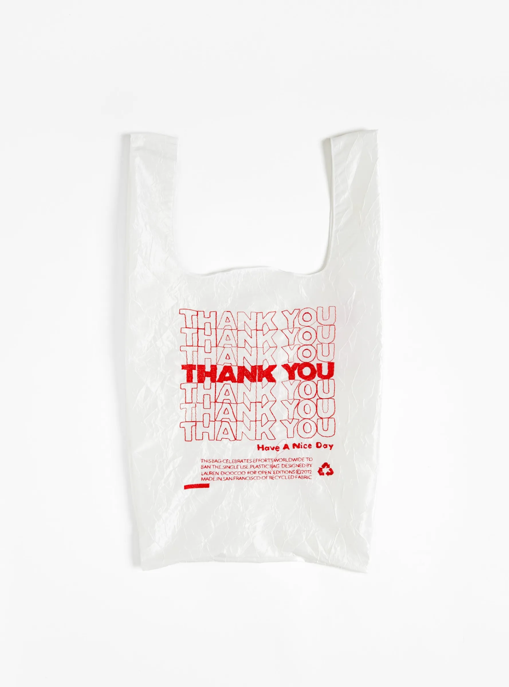 Thank you Bag Red on White<Open Editions Clearance