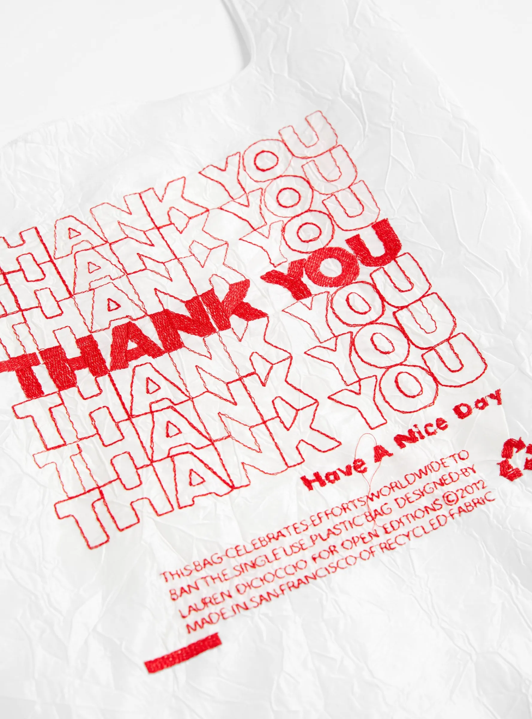 Thank you Bag Red on White<Open Editions Clearance