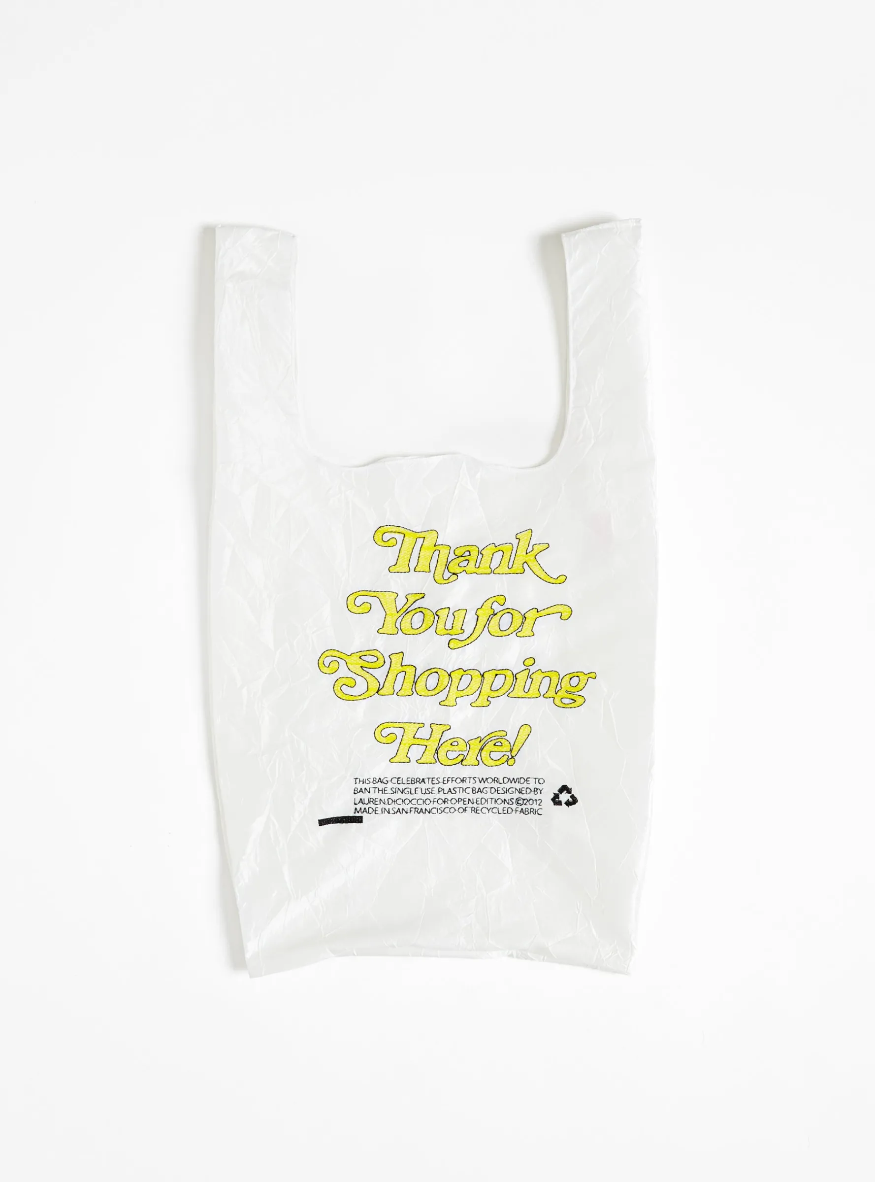 Thank you Bag Yellow on White<Open Editions Fashion