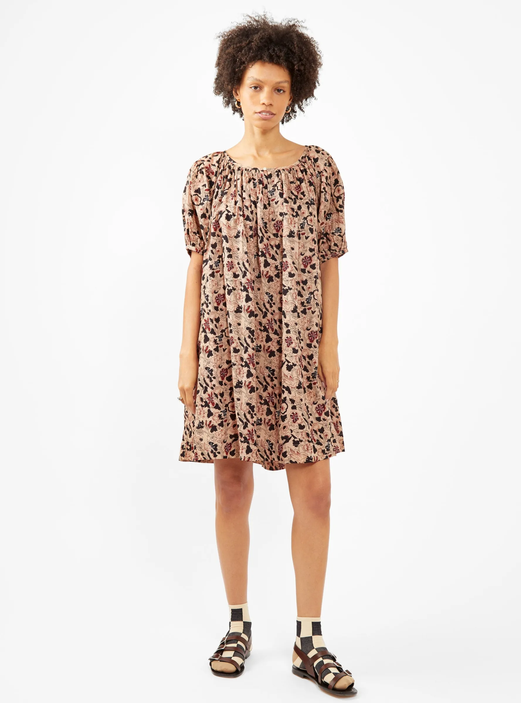 The Bedroom Dress Beige Canyon Floral<THE GREAT. Outlet