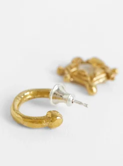 The Pierrot Tomb Charm Hoop Brass<Ruby Jack Sale