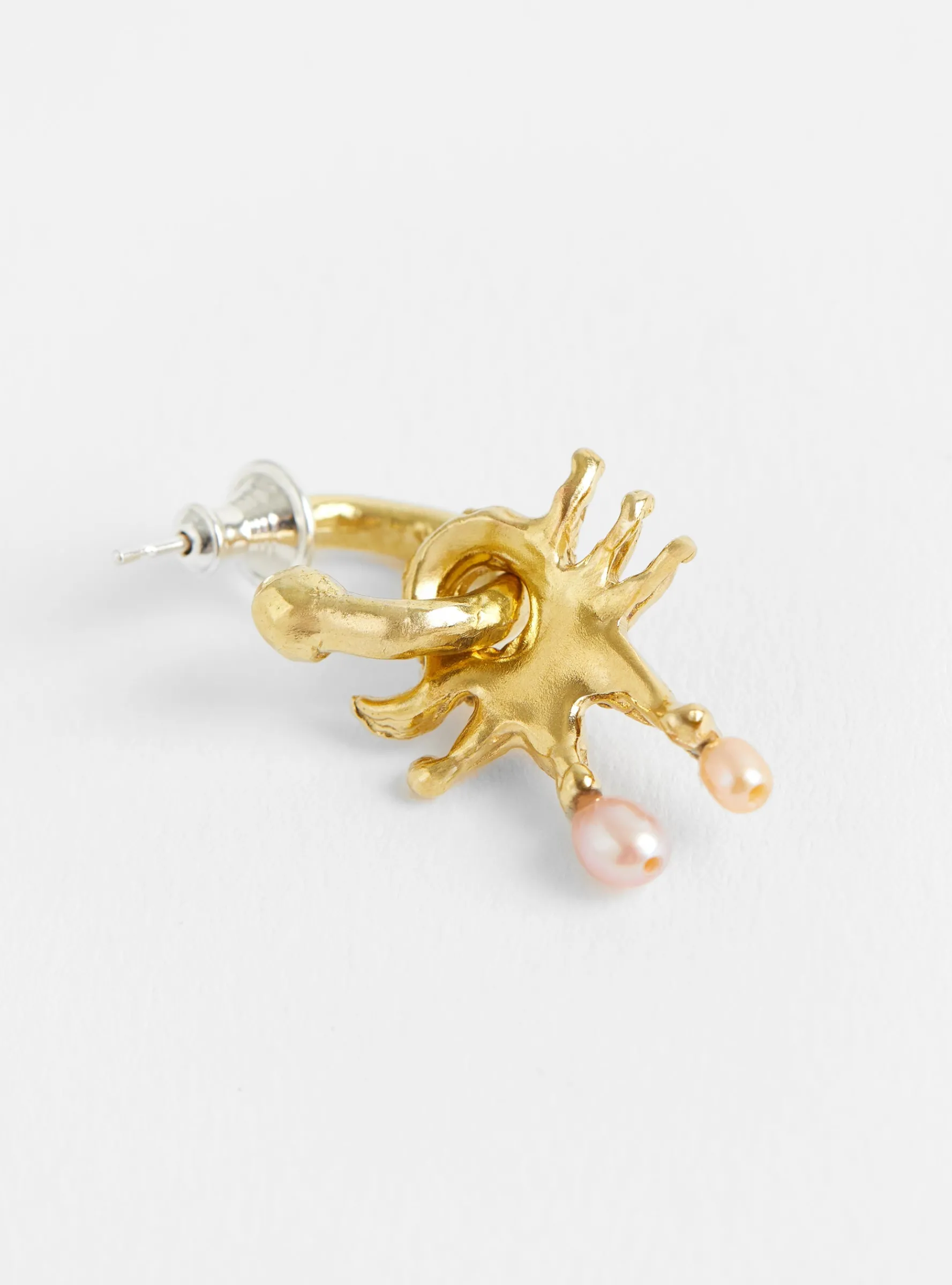 The Pierrot Tomb Charm Hoop Freshwater Pearl<Ruby Jack New