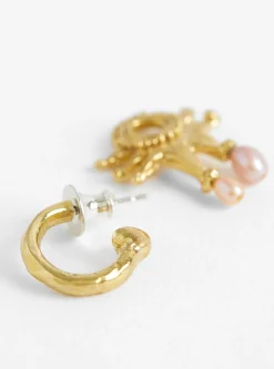 The Pierrot Tomb Charm Hoop Freshwater Pearl<Ruby Jack New
