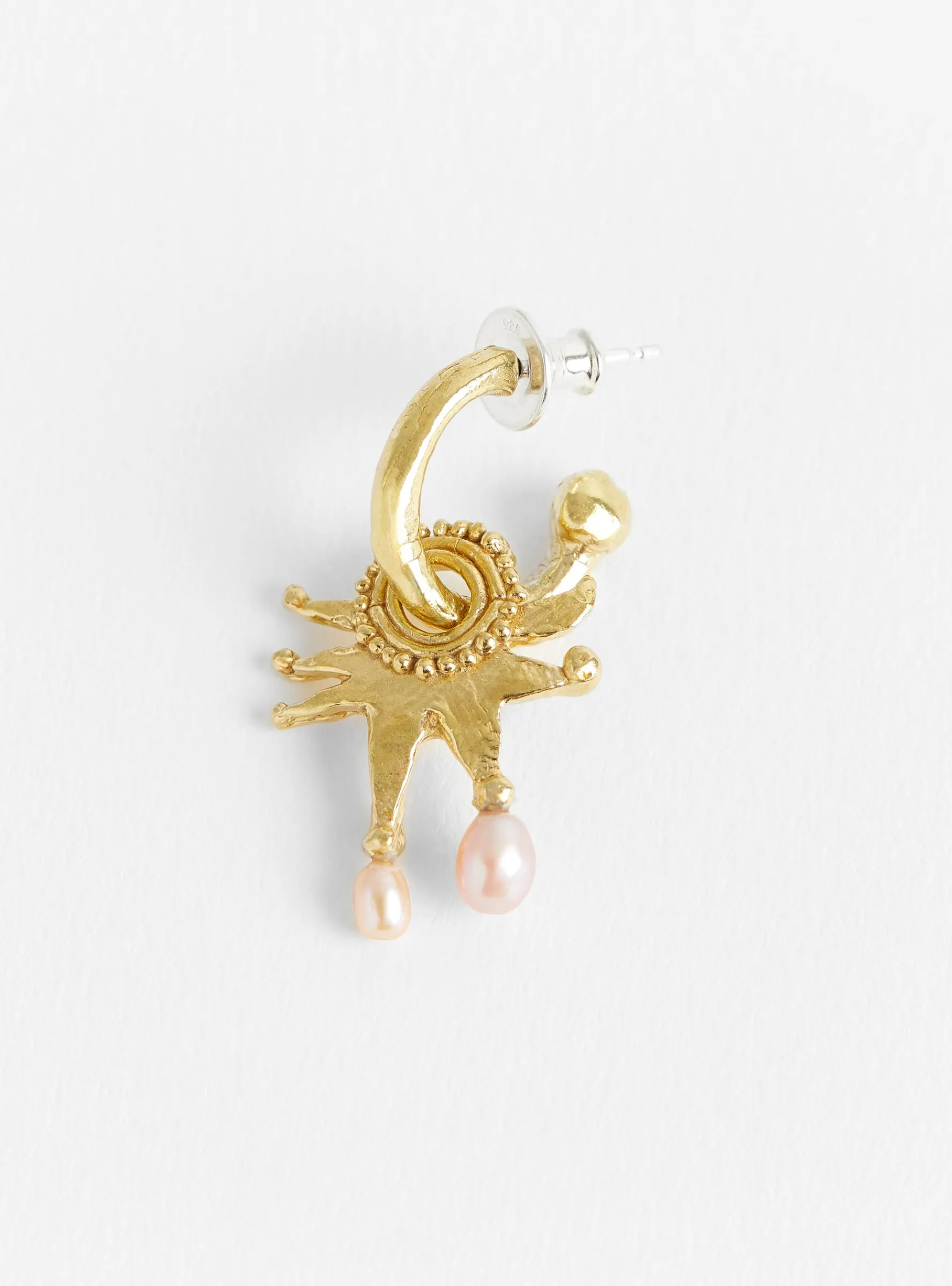 The Pierrot Tomb Charm Hoop Freshwater Pearl<Ruby Jack New