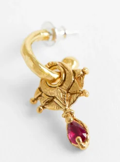 The Pierrot Tomb Charm Hoop Ruby<Ruby Jack Outlet