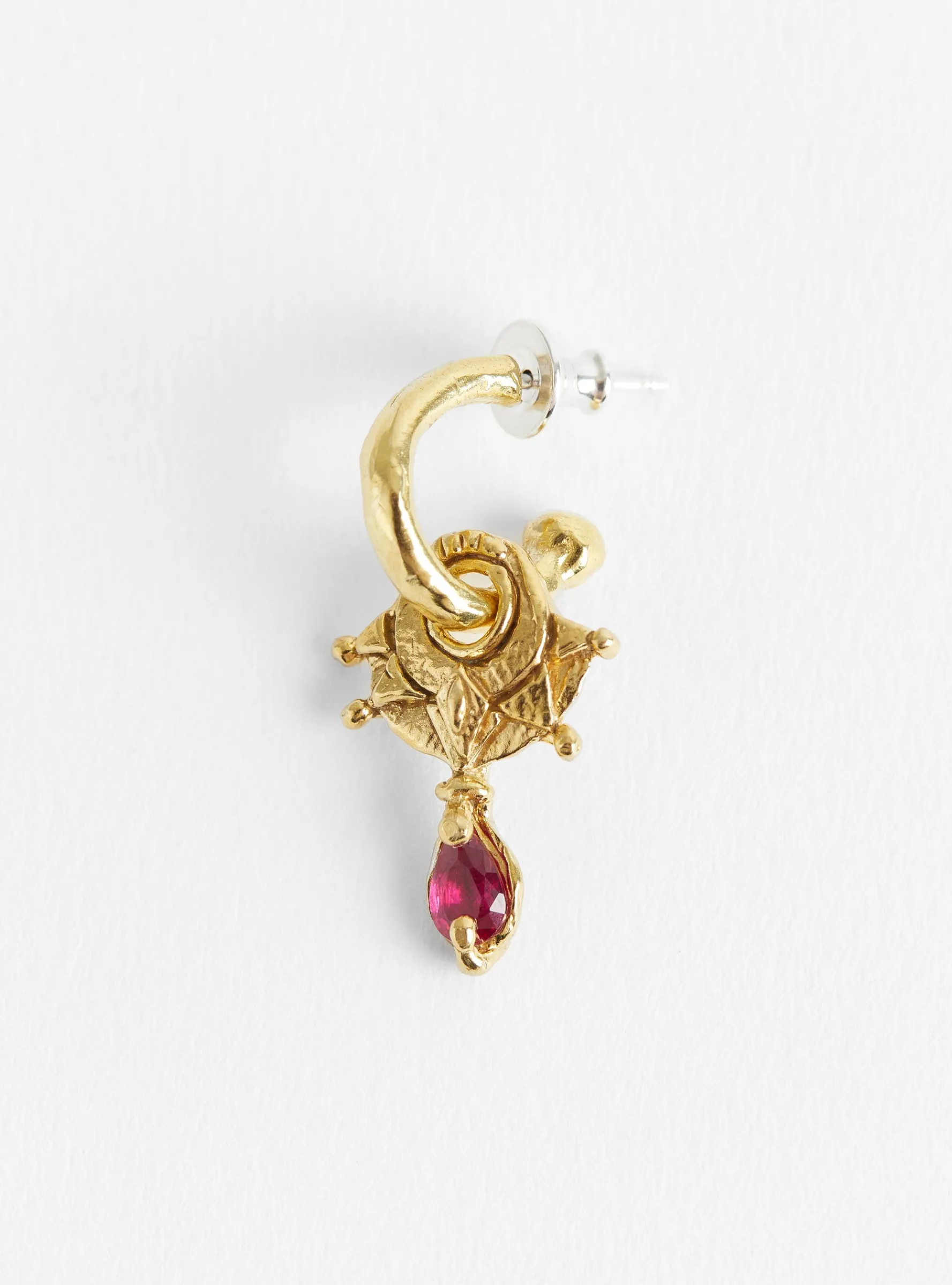 The Pierrot Tomb Charm Hoop Ruby<Ruby Jack Outlet