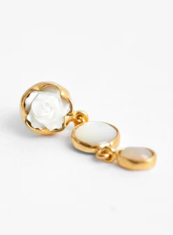 Three Charm Moving Drop Earrings White<Grainne Morton Best