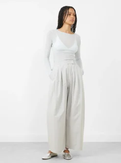 Three Tuck Banding Pants Grey<AMOMENTO Hot