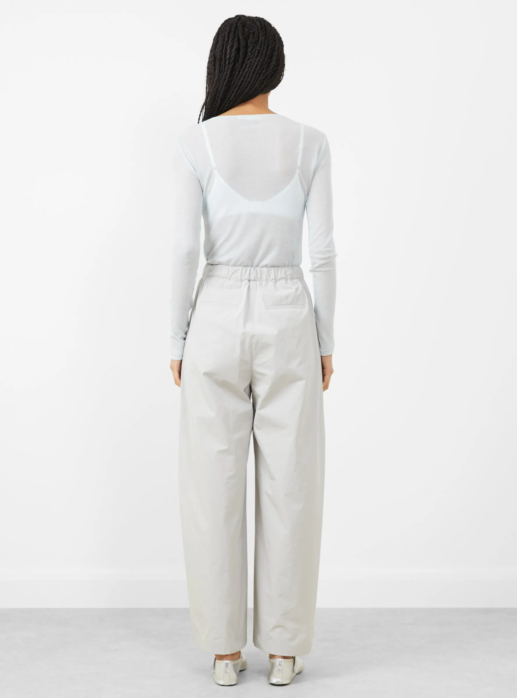 Three Tuck Banding Pants Grey<AMOMENTO Hot