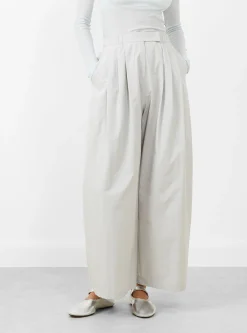 Three Tuck Banding Pants Grey<AMOMENTO Hot