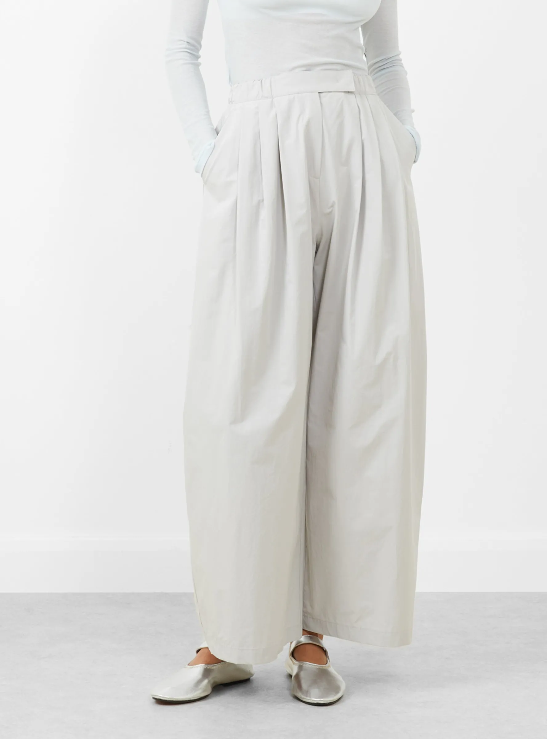 Three Tuck Banding Pants Grey<AMOMENTO Hot