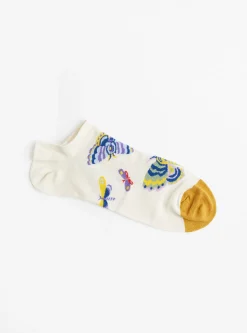 Tiger No Show Socks Natural Butterflies<Bonne Maison Fashion