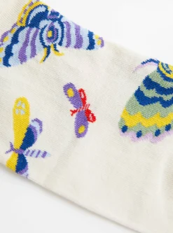 Tiger No Show Socks Natural Butterflies<Bonne Maison Fashion