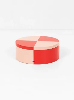 Tin Container Round Red/Pink<HAY New