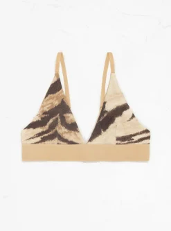 Triangle Bra Beige & Brown Tiger Print<Baserange New