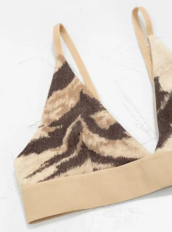 Triangle Bra Beige & Brown Tiger Print<Baserange New