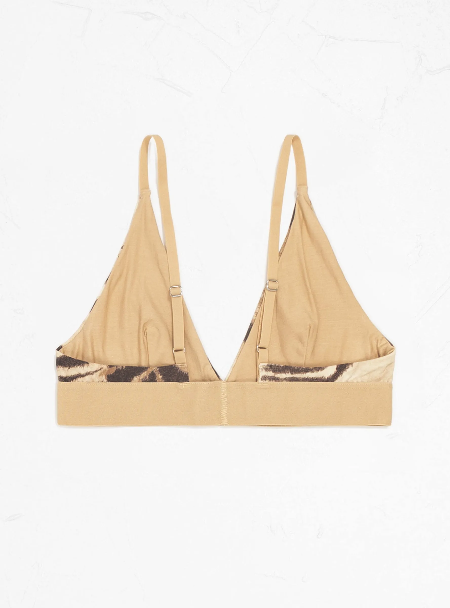Triangle Bra Beige & Brown Tiger Print<Baserange New