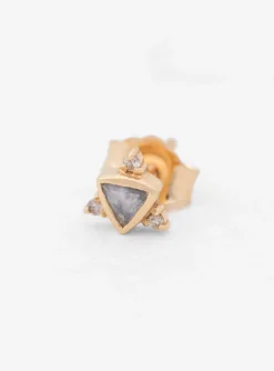 Triangle Moonstone & Diamonds Single Earring<Celine Daoust New