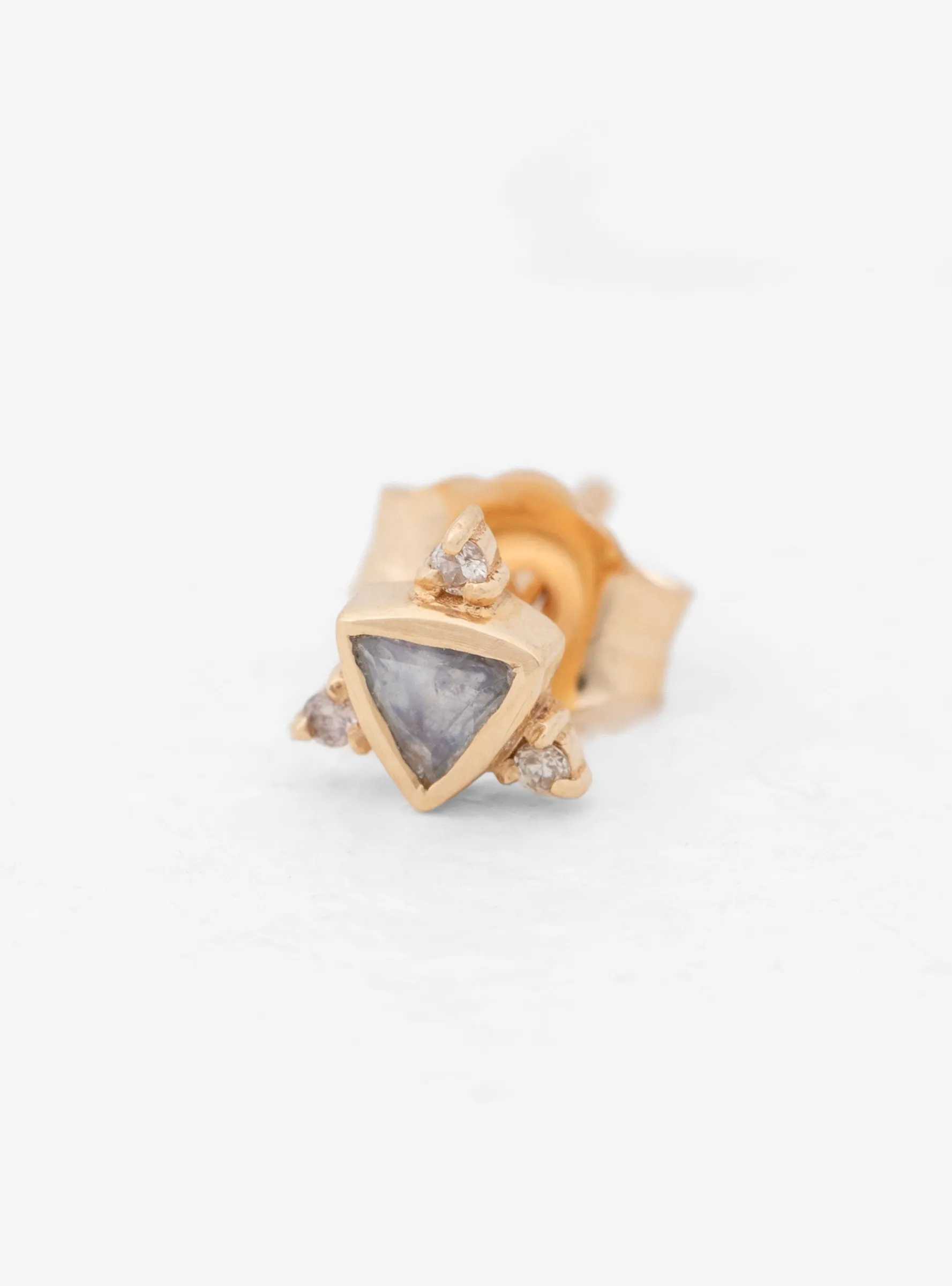 Triangle Moonstone & Diamonds Single Earring<Celine Daoust New
