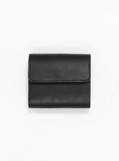 Tri-Fold Latigo Leather Wallet Black<Heritage Leather Company Outlet