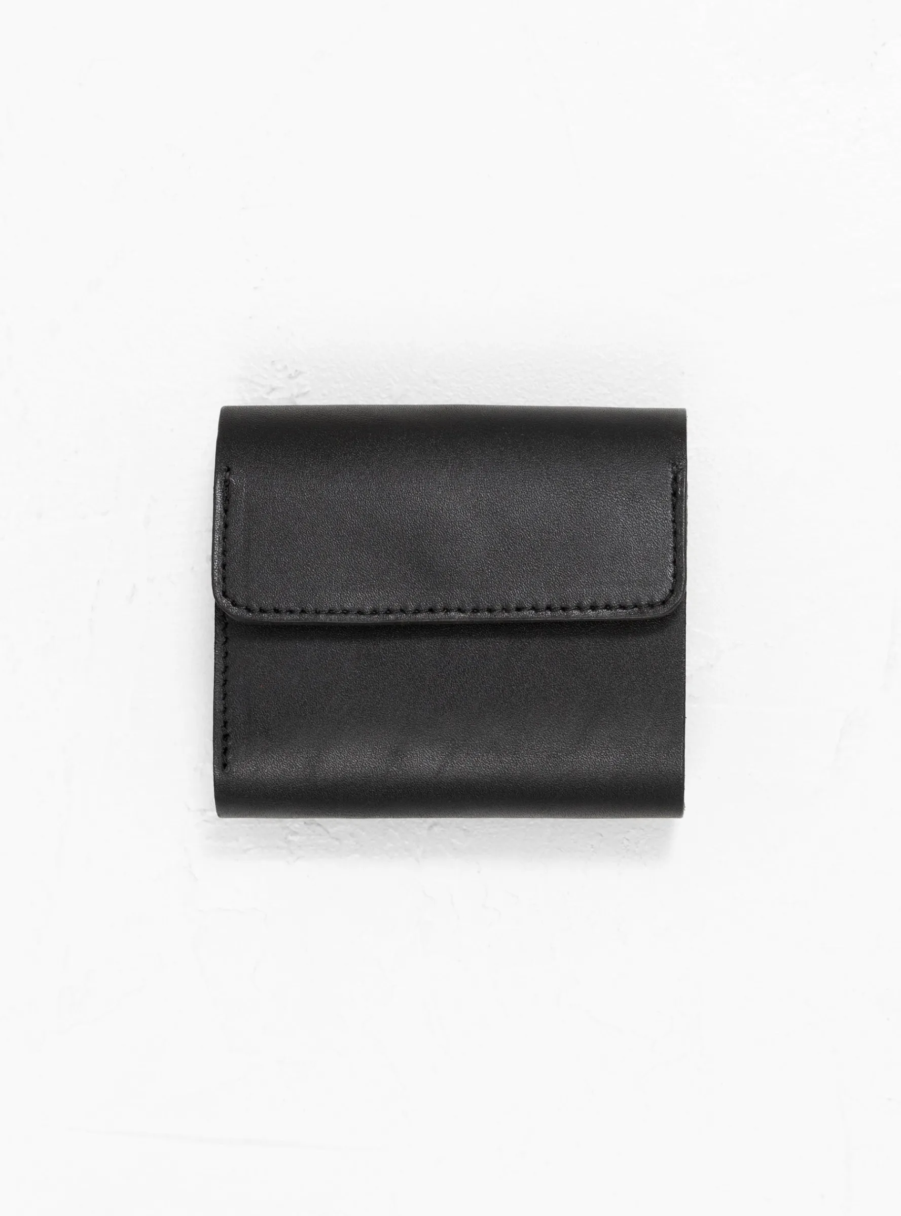 Tri-Fold Latigo Leather Wallet Black<Heritage Leather Company Outlet