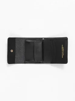 Tri-Fold Latigo Leather Wallet Black<Heritage Leather Company Outlet