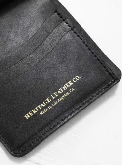 Tri-Fold Latigo Leather Wallet Black<Heritage Leather Company Outlet