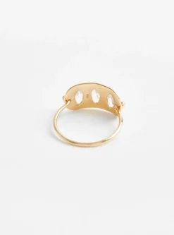 Triple Marquise Solid Gold Plate Ring Moonstone<Celine Daoust New