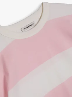 Triple Stripe T-Shirt Light Pink and White<YMC Hot