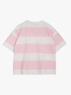 Triple Stripe T-Shirt Light Pink and White<YMC Hot