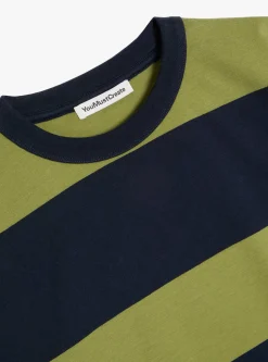 Triple Stripe T-Shirt Navy and Green<YMC New